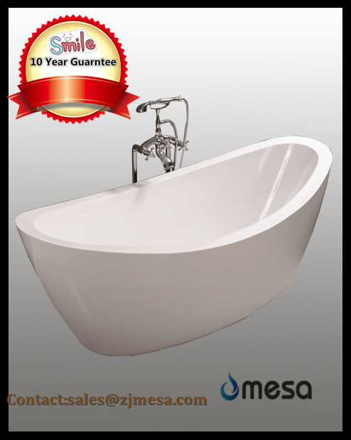 （2） MEC3002 -Vessel Boats Shape Free Standing Solid Surface Bathtub with Center Drainer.jpg