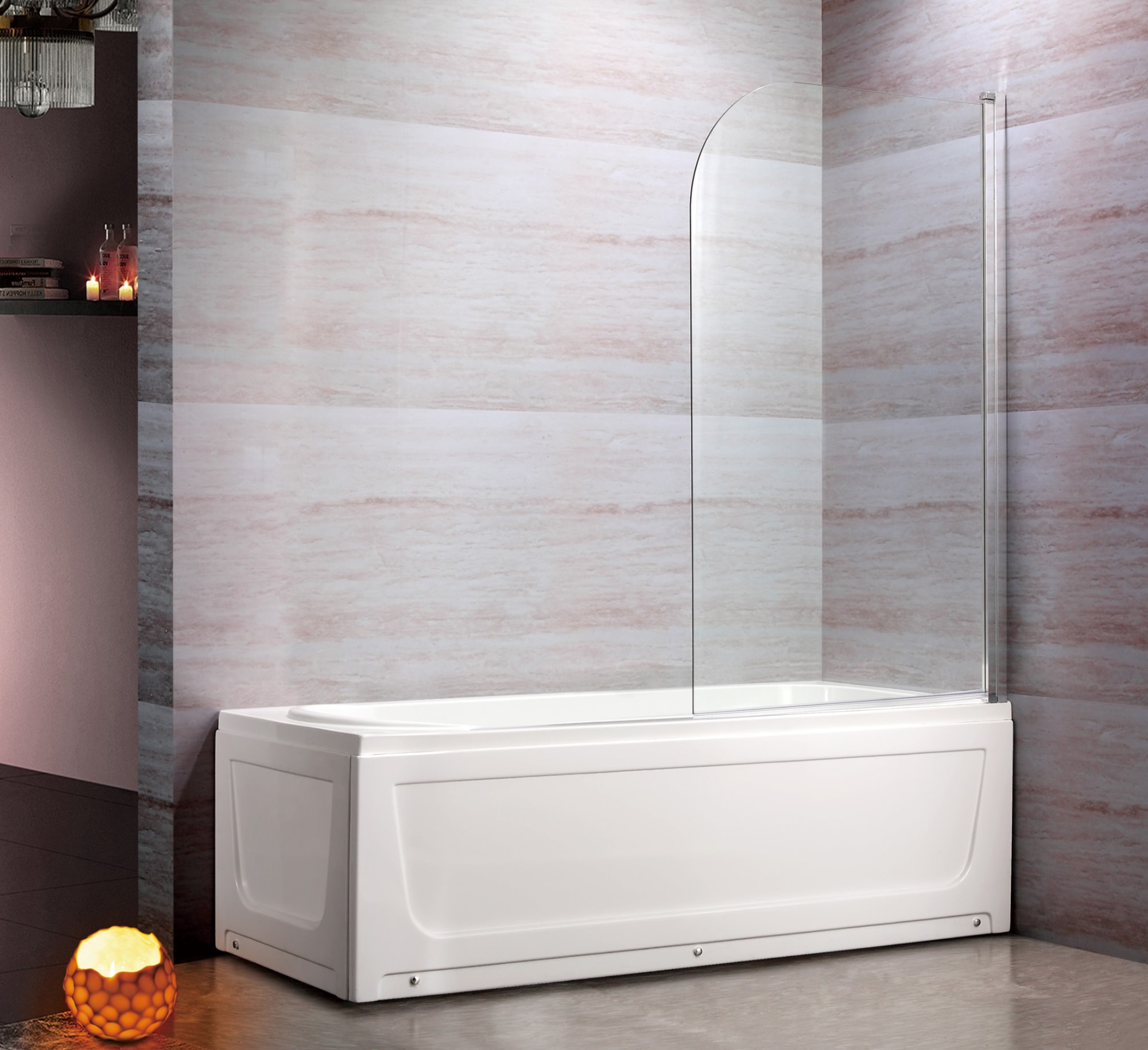 ACB-54 Simple Design Frameless Pivot Modern Style Bathtub Bath Tub Screen_副本.jpg