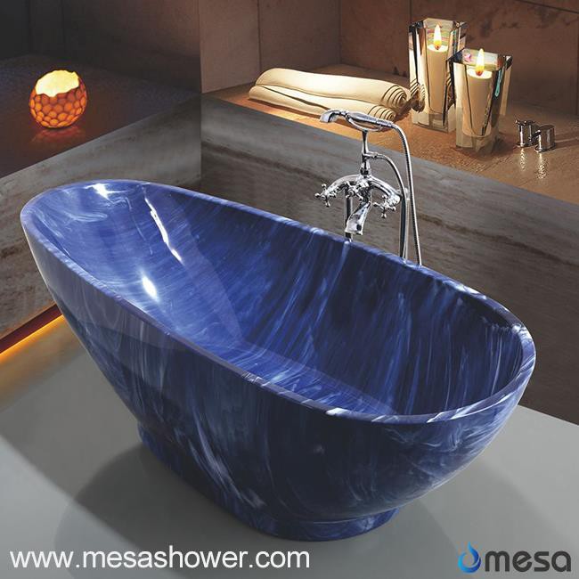 2017 luksuzna plava kiša nepravilnog akril samostojeći kupaonica namakanje vanjska hidromasažna kada