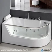 Kutna četverokutna okrugla akrilna stakla Whirlpool masaža Jetted Vruća kupka s kadom Kupaonica Kada s jastukom