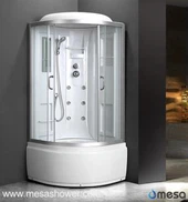 Bijeli akril i kaljeno staklo Tuš kabina s kadom