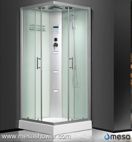 Bijela kuta tuš kabina s natrag masaža