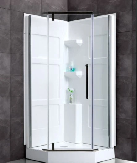 Kompletna zidna ploča za tuširanje umetnite za kut s okretnim vratima