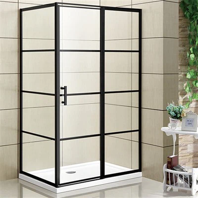 Crna staklena tuš vrata